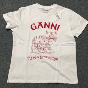 Women’s Ganni Cat pattern T-shirt top size Medium